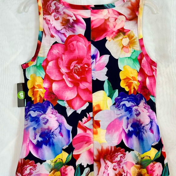 NWT Womens Colorful Floral Summer Tank Style Knit Dress / Small - Picture 8 of 10